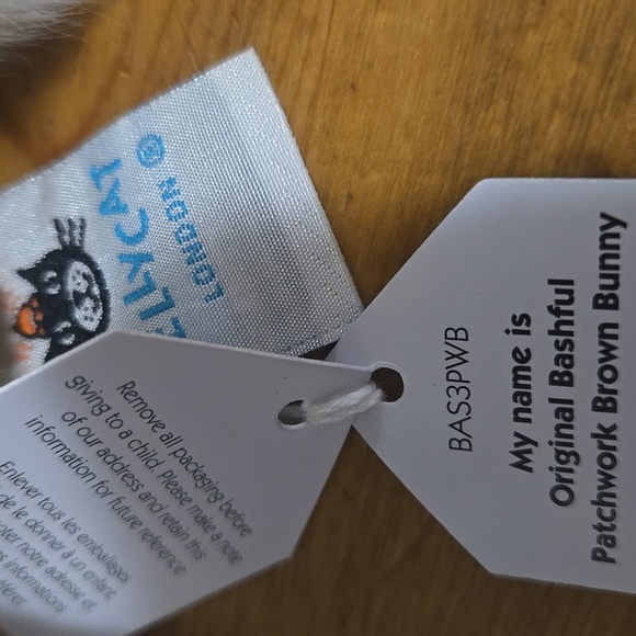 Jellycat Bashful Patchwork Brown Bunny Medium 12.2x4.7x3.5" BNWT Authentic - Picture 9 of 9